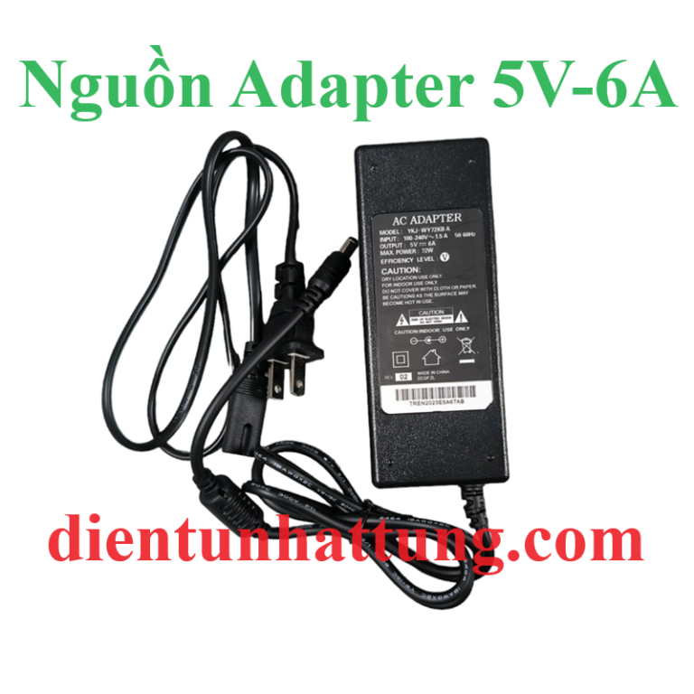 NGUỒN ADAPTER 5V-6A, ĐẦU JACK DC THÔNG DỤNG