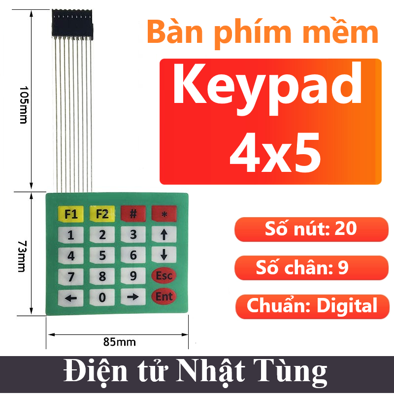 Bàn phím mềm keypad 4x5, Ma trận phím mềm