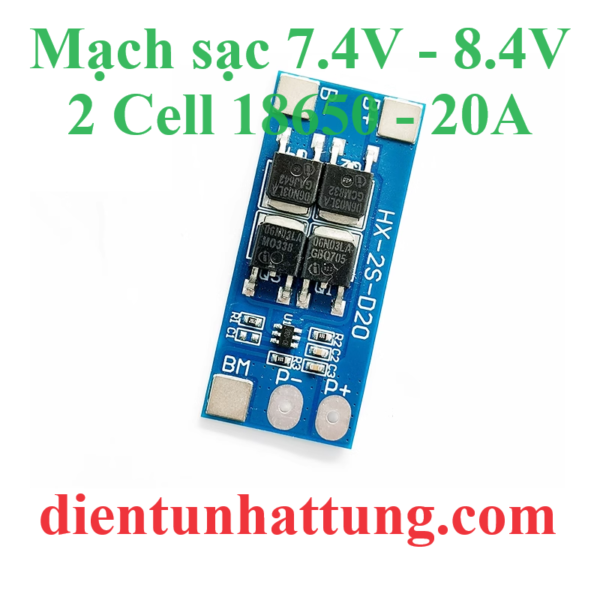 module-sac-2-cell-18650-mach-bao-ve-pin-lithium-7.4v-8.4v--20A-dai-dien