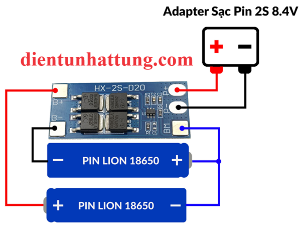 module-sac-2-cell-18650-mach-bao-ve-pin-lithium-7.4v-8.4v-20A-nguyen-ly