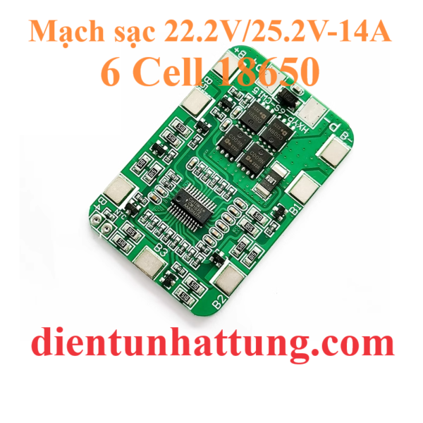 module-sac-6-cell-18650-mach-bao-ve-pin-lithium-22.2v-25.2v-14A-dai-dien