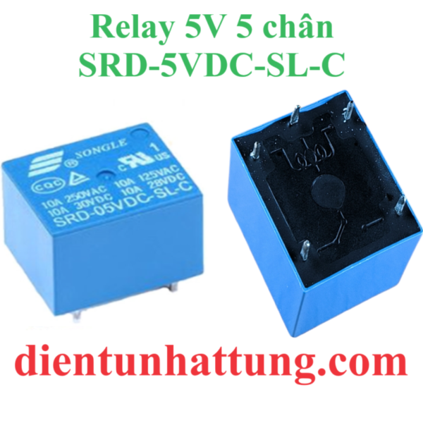 5PCS SRD-5VDC-SL-C 5V DC Mini Power Relay – PCB Mount