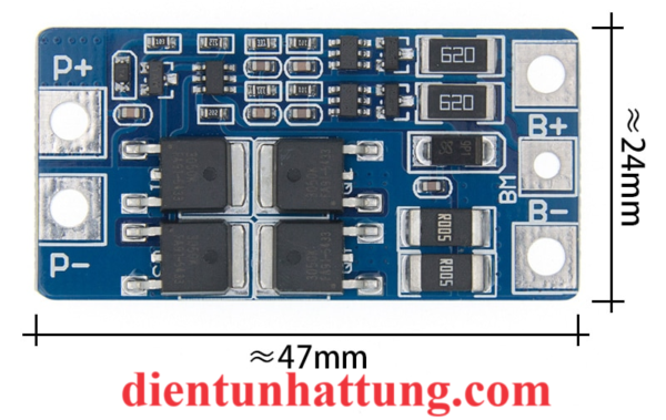 module-sac-2-cell-18650-10a-mach-bao-ve-pin-lithium-7.4v-20A-kich-thuoc