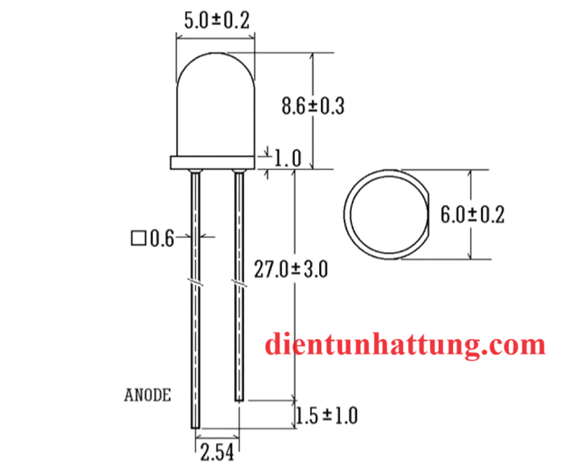 led-trong-5mm-mau-trang-dai-led-sieu-sang-pinout