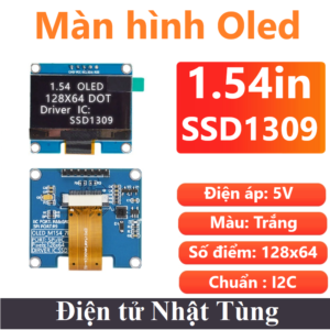 Màn hình Oled 1.54in I2C Màu trắng, Màn hình Oled 128x64 hiển thị điểm ảnh