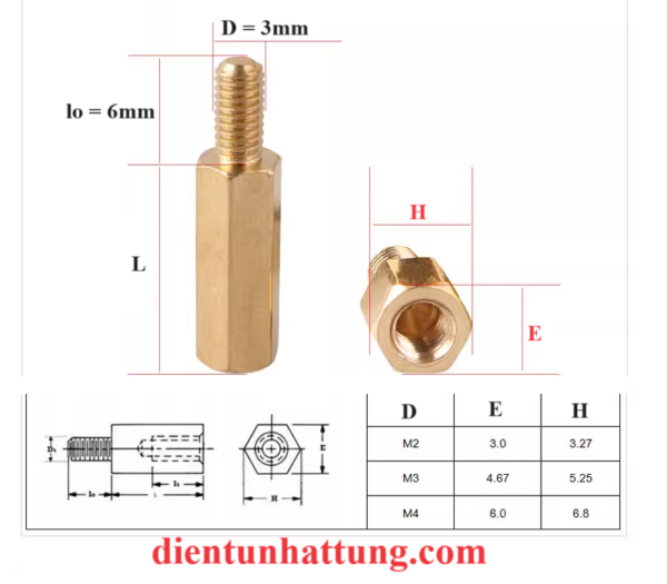 tru-dong-cai-cai-m3-50+6mm-tru-dong-luc-giac-dai-5mm-kich-thuoc