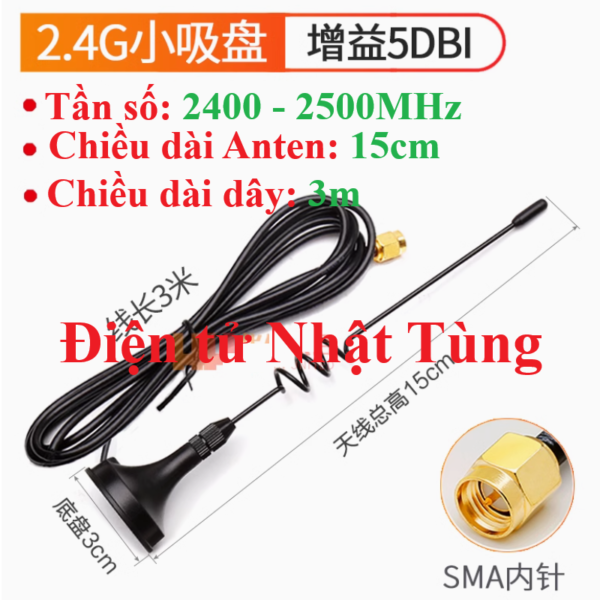 anten-lora-2.4ghz-5dbi-chieu-dai-15cm-de-hut-nam-chan-kim-trong-3m-truoc