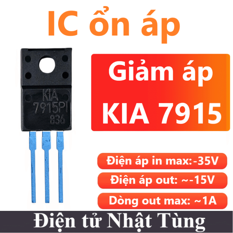 IC KIA 7915 ổn áp, ngõ ra điện áp âm 15V