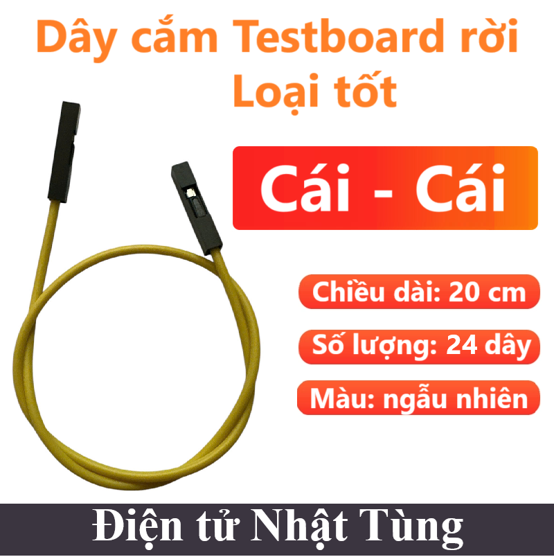 Combo dây testboard rời CÁI CÁI 24 sợi 20cm, Dây cắm test board đủ màu