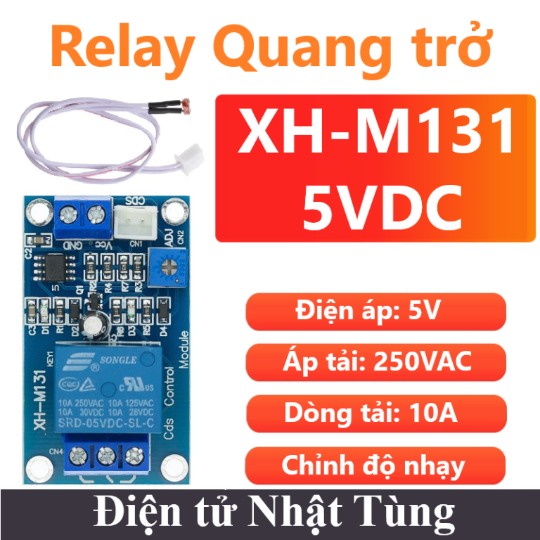 Tro Module Module relay quang trở XH-M131 5VDC, Relay cảm biến ánh sáng