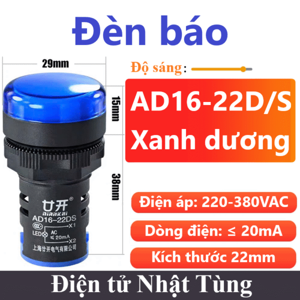 den-bao-ad16-22ds-220v-380v-ac-mau-xanh-duong