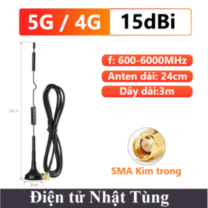 Anten 5G / 4G 15dBi KIM TRONG 24cm, Anten Wifi công suất lớn