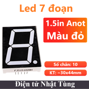 Led 7 đoạn 1 số Anot 1.5 IN Đỏ, Led 7 seg 30mmx44mm