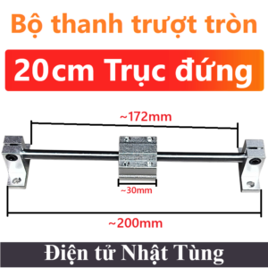 Bộ thanh trượt tròn T8 200mm Trục đứng, Thanh trượt cố định đai ốc vitme