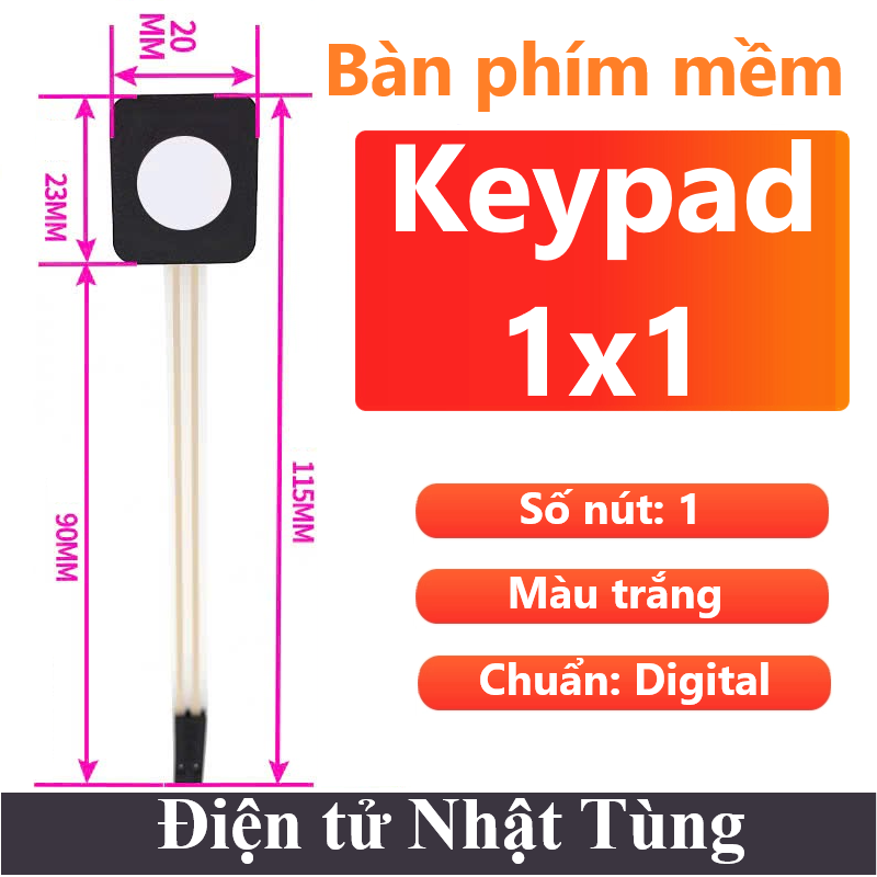Bàn phím mềm 1x1 màu trắng, Ma trận phím mềm 1x1